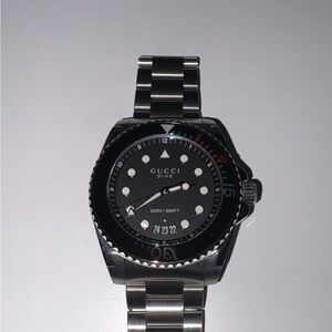 Gucci Dive Silver and Black Watch